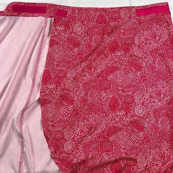 Ripskirt Hawaii Hot Pink Botanical Print Adjustable Wrap Skirt Length 3 Size M - Picture 7 of 11